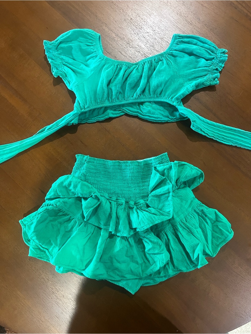 Blanco By Nature Green Ruffle Matching Set - Picture 3 of 5